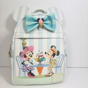 Loungefly Disney Beach Club Resort Mickey Minnie Ice Cream SCENTED Mini Backpack